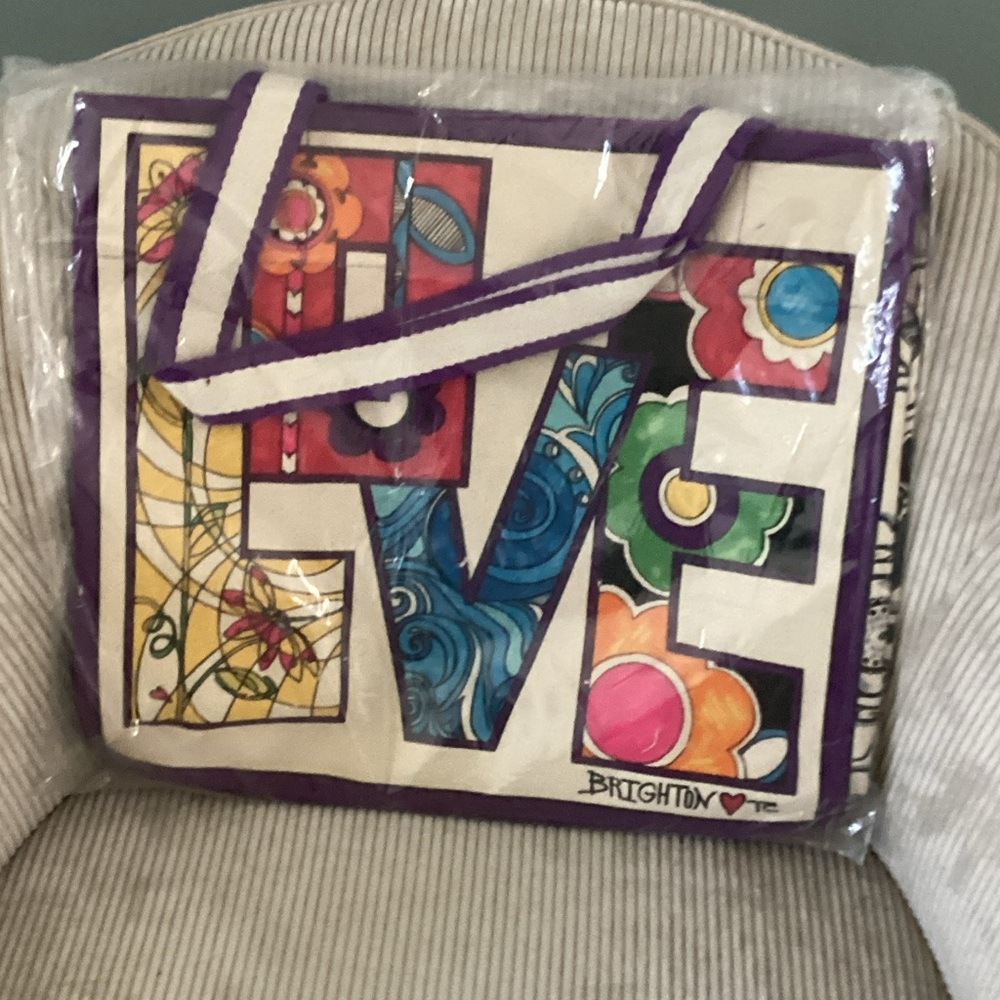 Brighton Multicolor LOVE Graphic Tote NWT